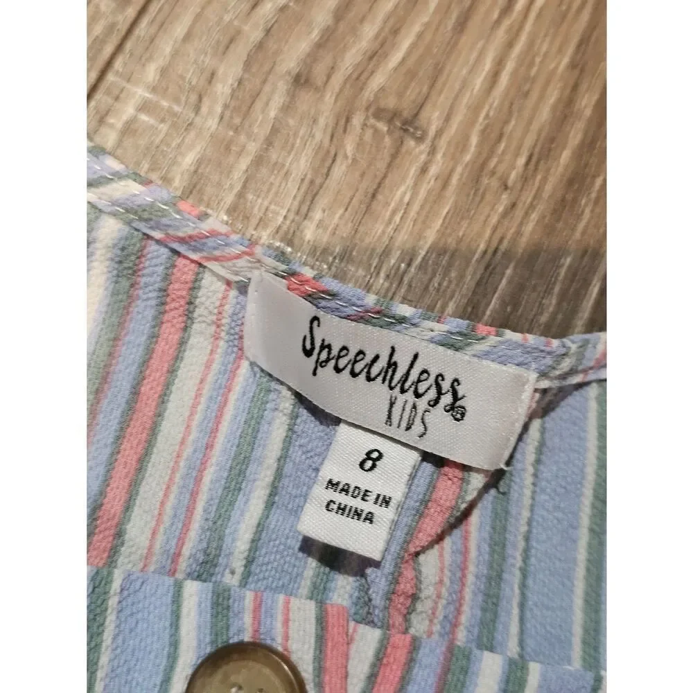 Girls Two-Piece outfit Size 8 Striped Crop Top & Skirt Set